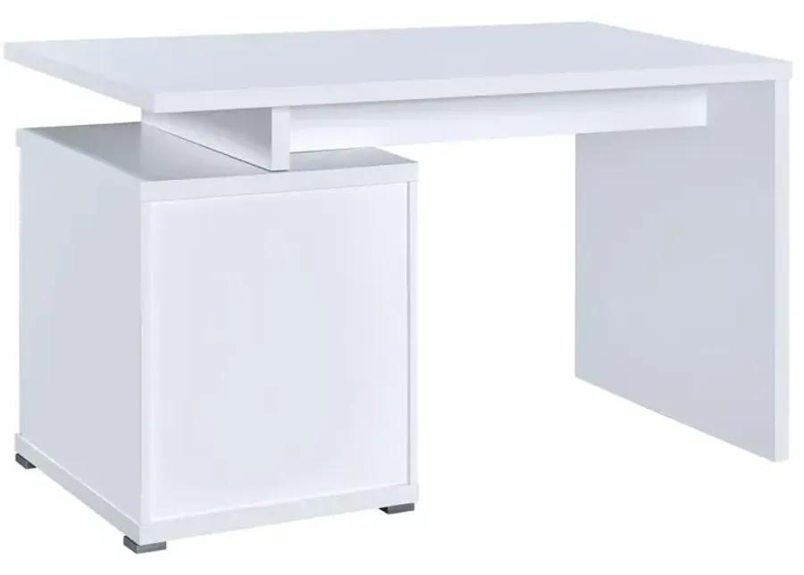 Irving 2-drawer Office Desk with Cabinet White