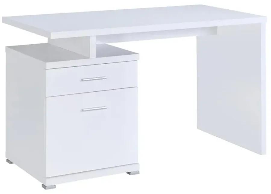 Irving 2-drawer Office Desk with Cabinet White