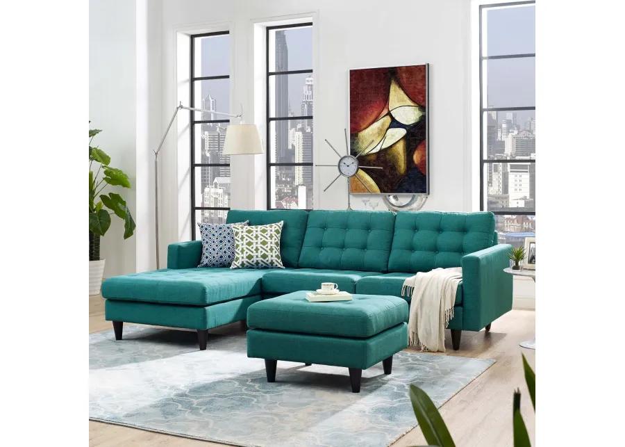 Empress Left-Facing Upholstered Fabric Sectional Sofa