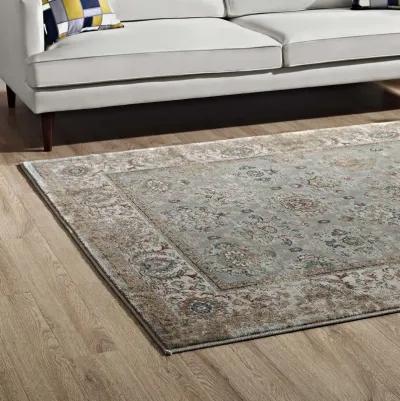 Hisa Distressed Vintage Floral Lattice 5x8 Area Rug