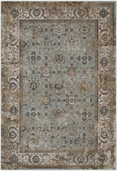 Hisa Distressed Vintage Floral Lattice 5x8 Area Rug