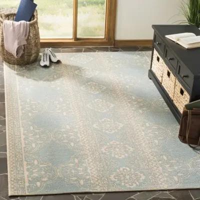 LINDEN 174 Collection LND174L-8 Cream / Aqua 8' X 10'