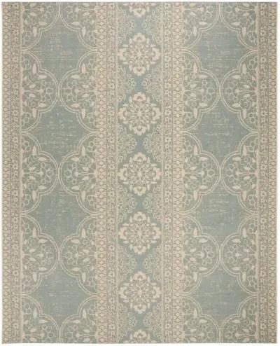 LINDEN 174 Collection LND174L-8 Cream / Aqua 8' X 10'