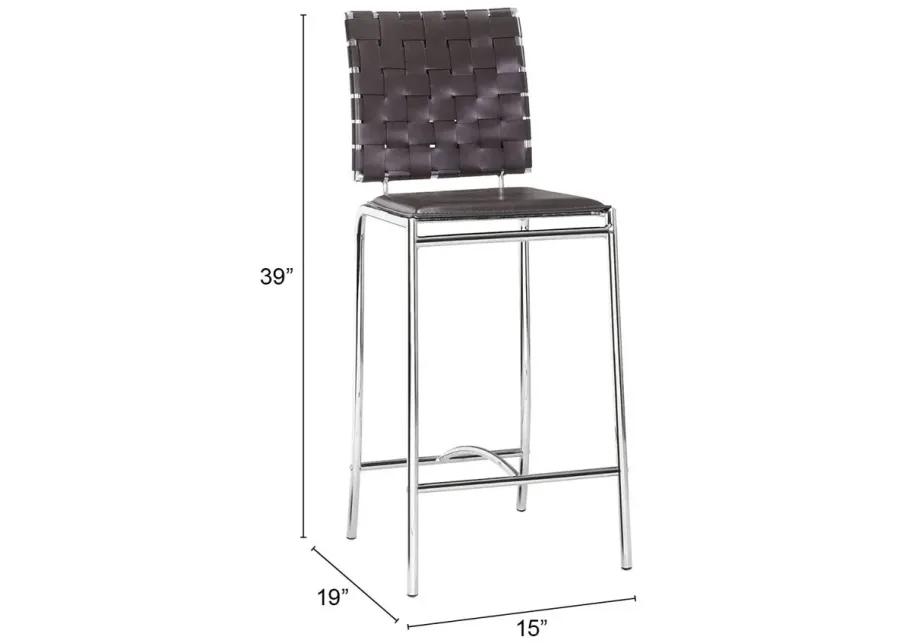 Criss Cross Counter Stool (Set of 2) Espresso