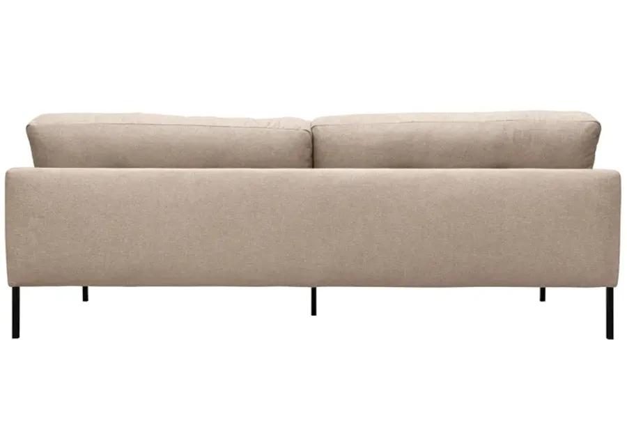 Michalina 84" Beige Fabric Sofa with Black Metal Legs