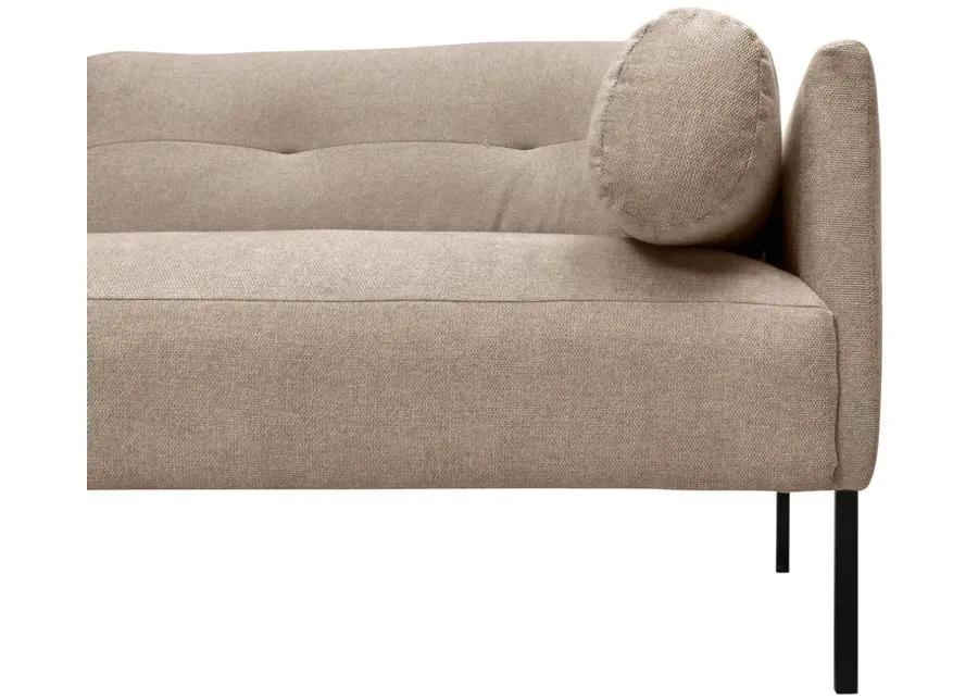 Michalina 84" Beige Fabric Sofa with Black Metal Legs