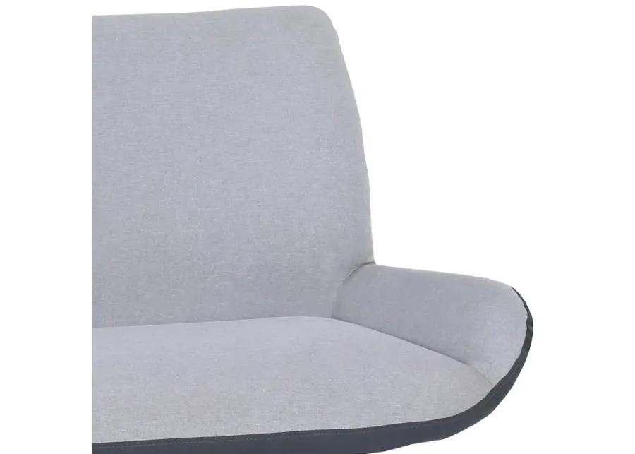 Coronado Contemporary Bench in Brushed Gray Powder Coated Finish and Gray Fabric