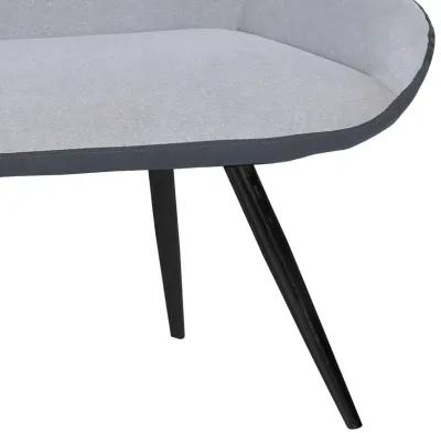 Coronado Contemporary Bench in Brushed Gray Powder Coated Finish and Gray Fabric