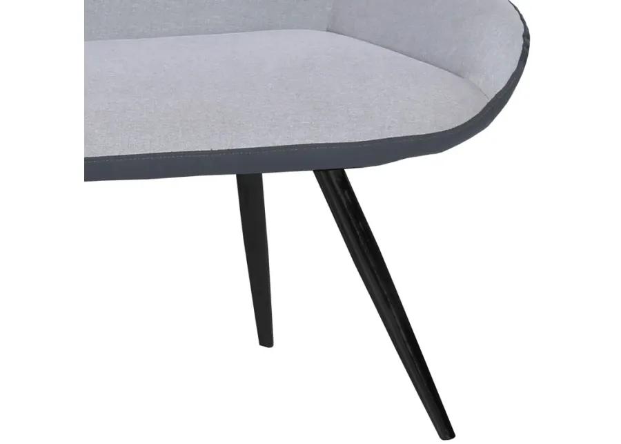 Coronado Contemporary Bench in Brushed Gray Powder Coated Finish and Gray Fabric