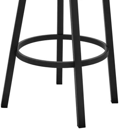 Kobe 26" Counter Height Swivel Bar Stool in Black Finish and Black Faux Leather