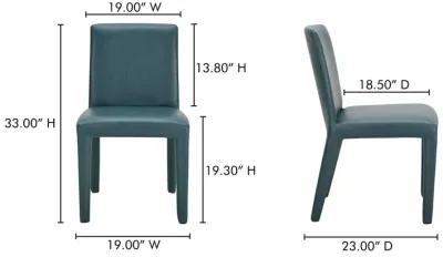 Monte Dining Chair Teal Vegan Leather - Set Of Two