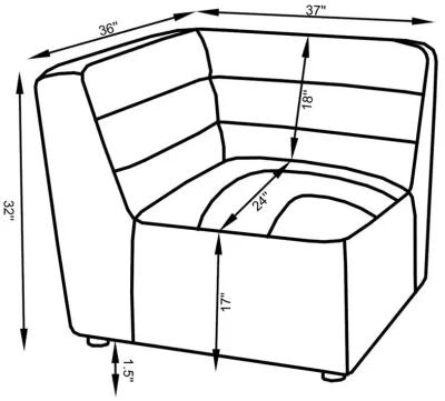 Sunny Upholstered Corner Dark Charcoal