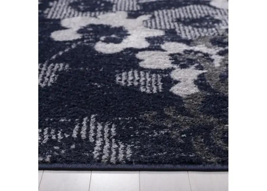 Adirondack Contemporary Navy / Silver 3' X 5' Powerloomed Rug