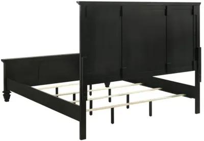 Sandy Beach Queen Panel Bed with High Headboard Black