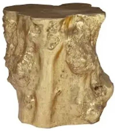 log side table, gold leaf