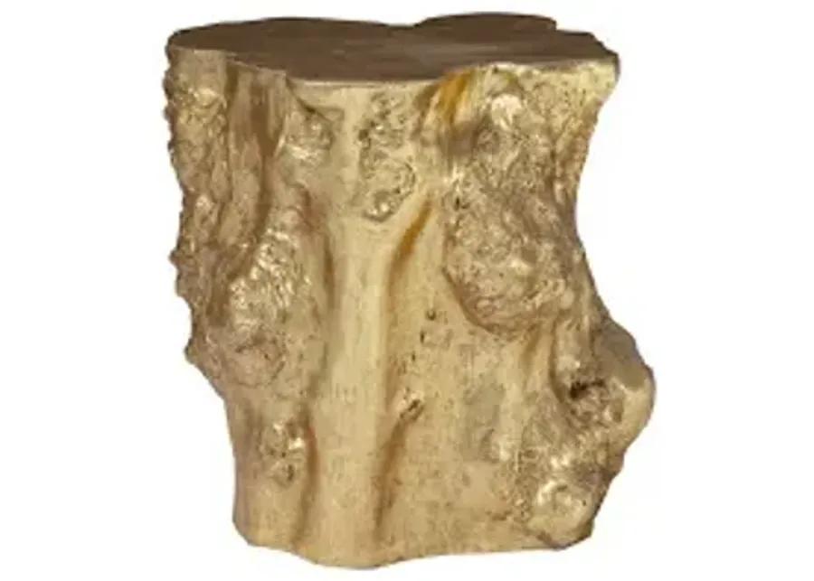 log side table, gold leaf