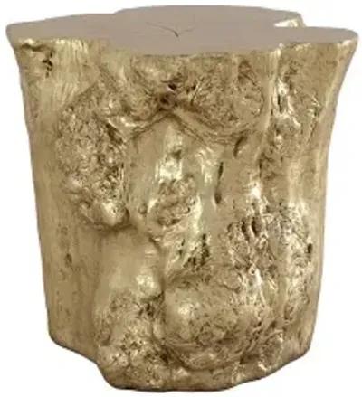 log side table, gold leaf