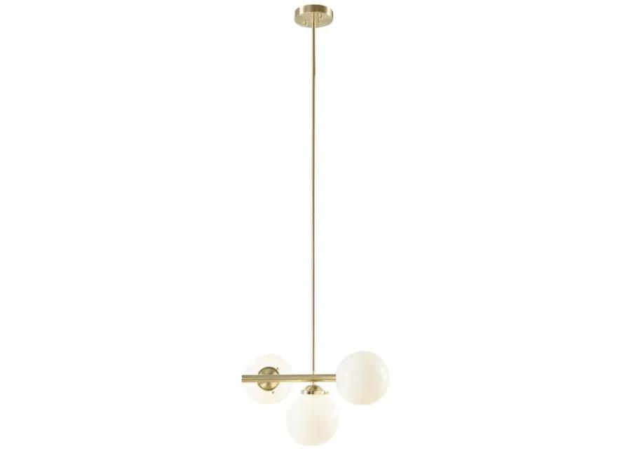 INK+IVY Aurelia Gold 3-Light Chandelier with Frosted Glass Globe Bulbs