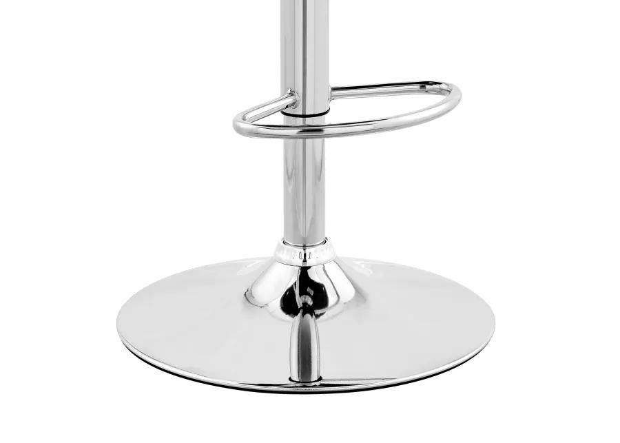 Colby Adjustable Black Faux Leather and Chrome Finish Bar Stool