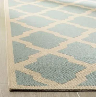 LINDEN 122 Collection LND122K-6SQ Aqua / Cream 6'-7" X 6'-7" Square