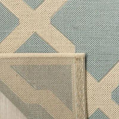 LINDEN 122 Collection LND122K-6SQ Aqua / Cream 6'-7" X 6'-7" Square