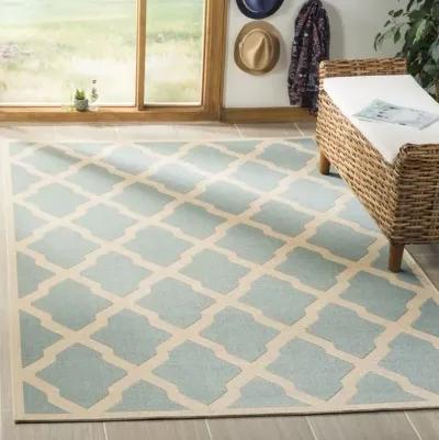 LINDEN 122 Collection LND122K-6SQ Aqua / Cream 6'-7" X 6'-7" Square