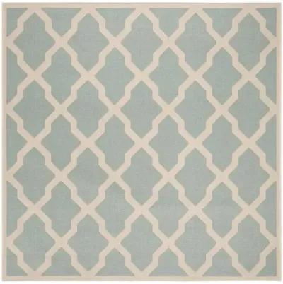 LINDEN 122 Collection LND122K-6SQ Aqua / Cream 6'-7" X 6'-7" Square