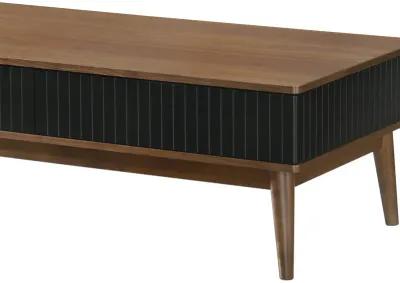 Amigo Black Veneer and Walnut Wood Coffee Table