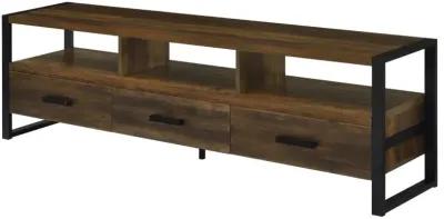 James 3-drawer Composite Wood 71" TV Stand Dark Pine