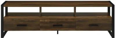 James 3-drawer Composite Wood 71" TV Stand Dark Pine