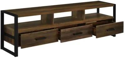 James 3-drawer Composite Wood 71" TV Stand Dark Pine