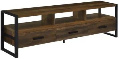 James 3-drawer Composite Wood 71" TV Stand Dark Pine