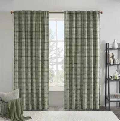 Anaheim Plaid Rod Pocket and Back Tab Curtain Panel with Fleece Lining