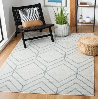 ADIRONDACK Contemporary Grey / Blue 4' X 6' Powerloomed Rug