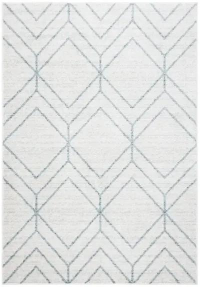 ADIRONDACK Contemporary Grey / Blue 4' X 6' Powerloomed Rug