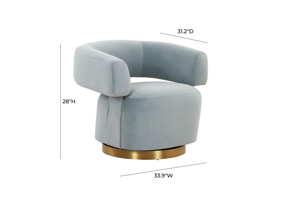 River Steel Grey Velvet Accent Chair