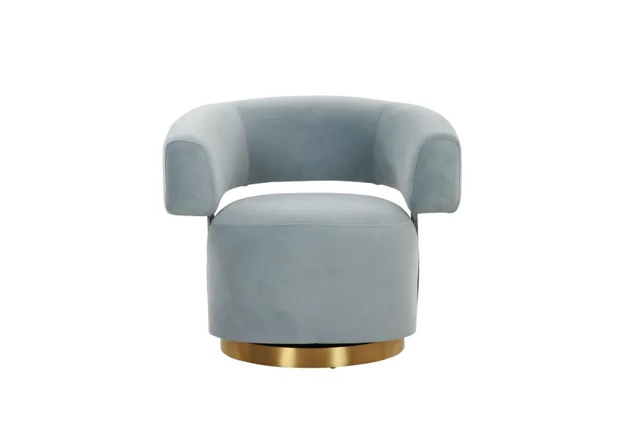 River Steel Grey Velvet Accent Chair