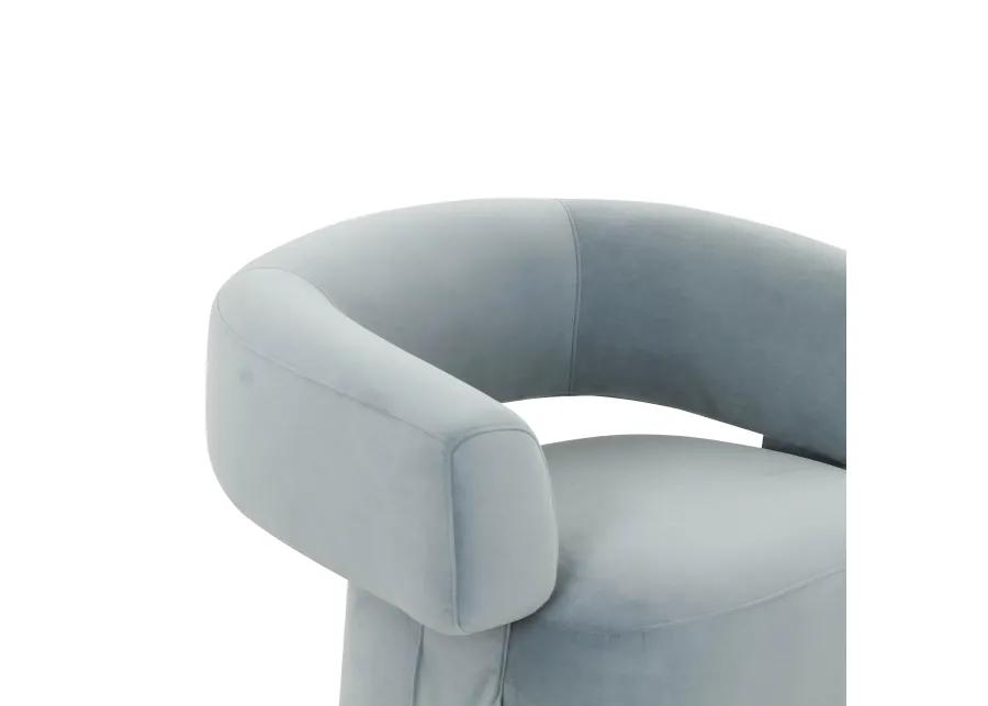 River Steel Grey Velvet Accent Chair