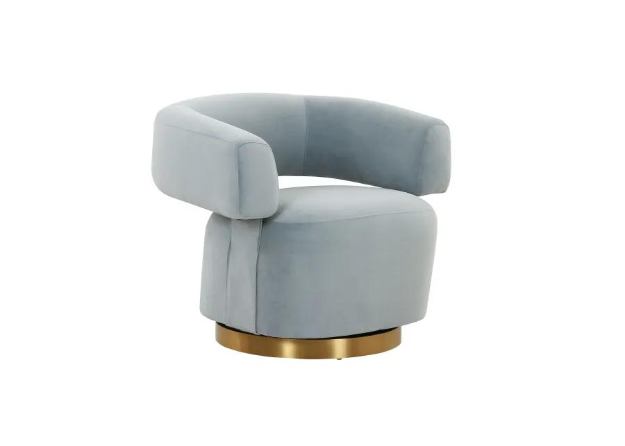 River Steel Grey Velvet Accent Chair