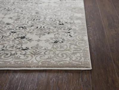 Panache Beige/Taupe Medallion Polypropylene 6'7" x 9'6" Rectangle Rug