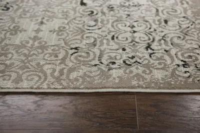 Panache Beige/Taupe Medallion Polypropylene 6'7" x 9'6" Rectangle Rug