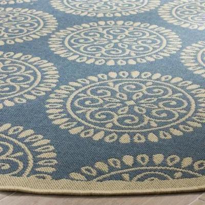 LINDEN 176 Collection LND176M-6R Blue / Creme 6'-7" X 6'-7" Round