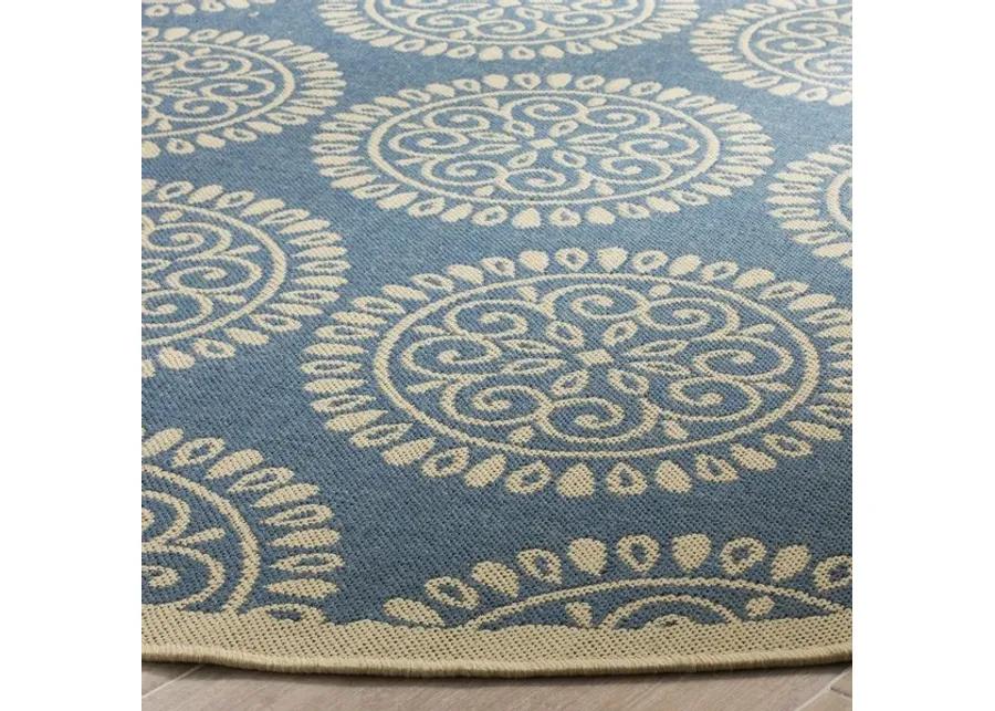 LINDEN 176 Collection LND176M-6R Blue / Creme 6'-7" X 6'-7" Round