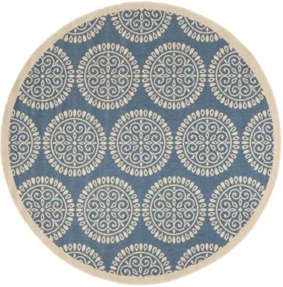 LINDEN 176 Collection LND176M-6R Blue / Creme 6'-7" X 6'-7" Round