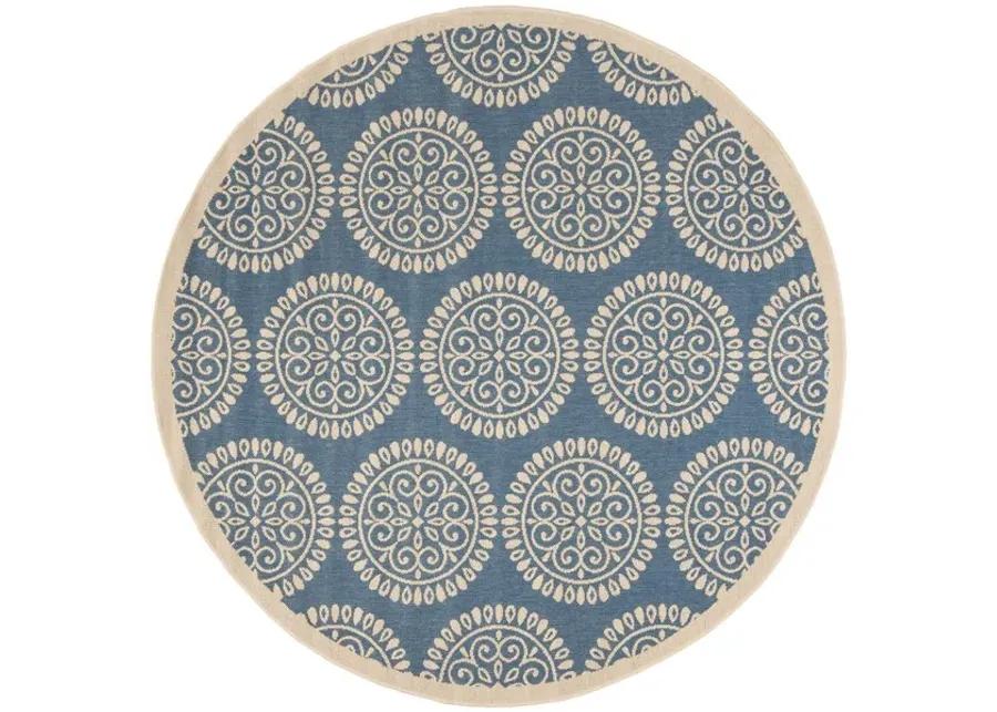 LINDEN 176 Collection LND176M-6R Blue / Creme 6'-7" X 6'-7" Round