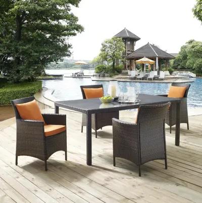 Conduit 5 Piece Outdoor Patio Wicker Rattan Set