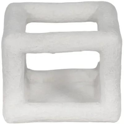 6" Textured Open Square Object, White