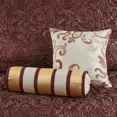 Madison Park Aubrey Burgundy 5 Piece Jacquard Bedspread Set with Throw Pillows