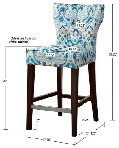 Madison Park Avila Blue Tufted Back Counter Stool