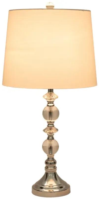 S/2 Crystal 26" Table Lamp, Silver